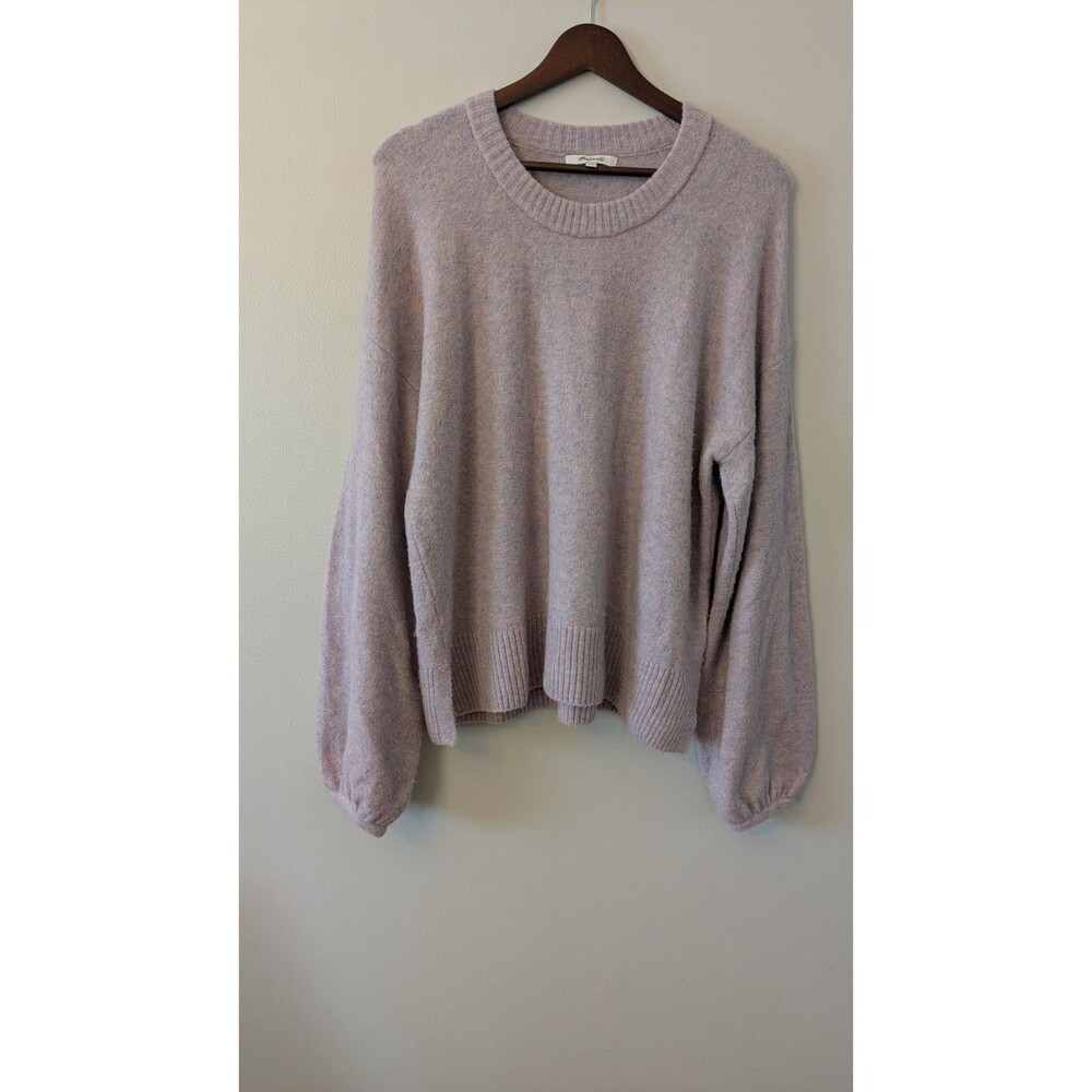 Madewell Womens Balloon Sleeve Sweater M Merino Wool Alpaca Blend Lilac Cozy